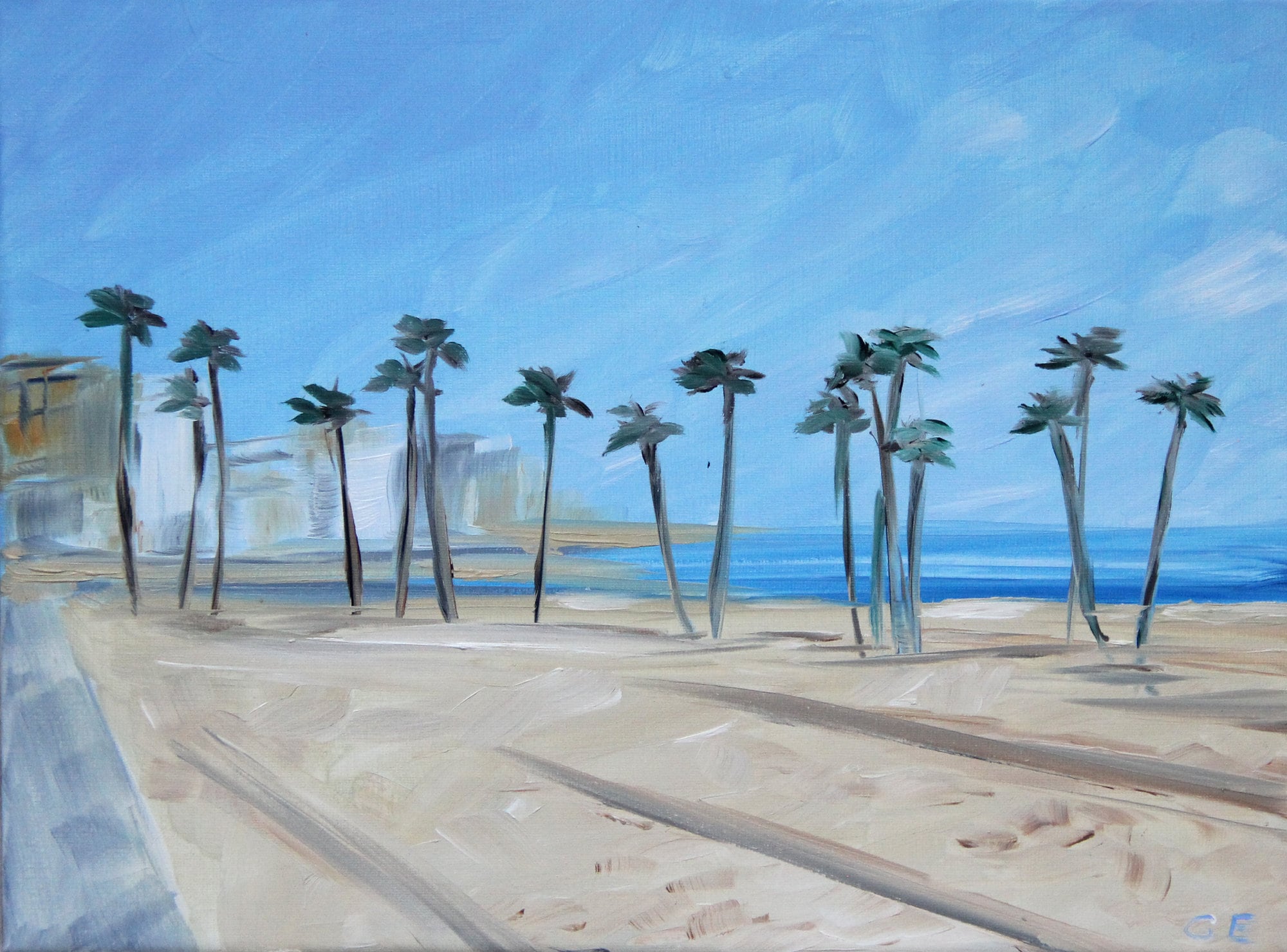 Long Beach Painting Original Art California Beach Small Canvas Etsy