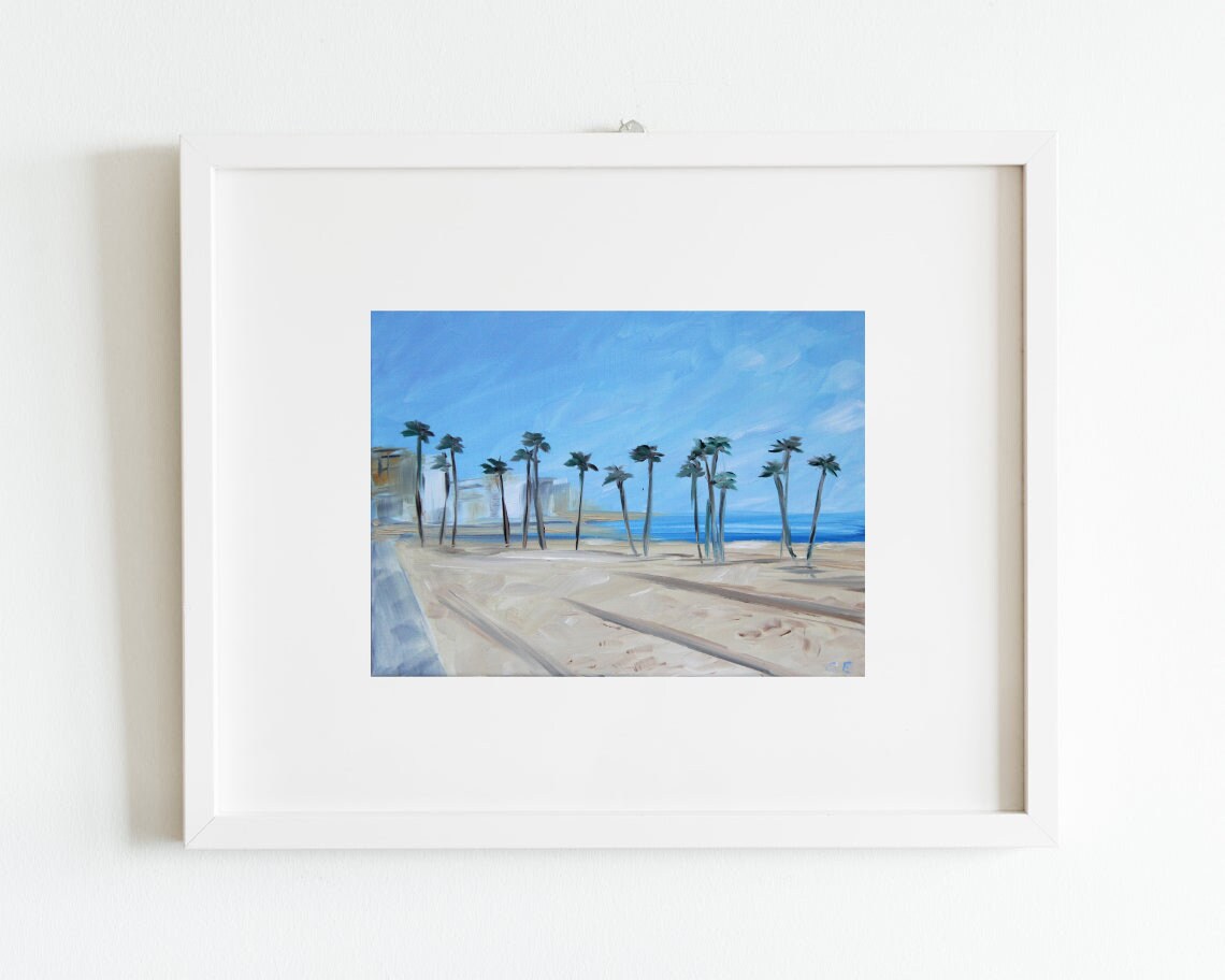 Long Beach Painting Original Art California Beach Small Canvas Etsy