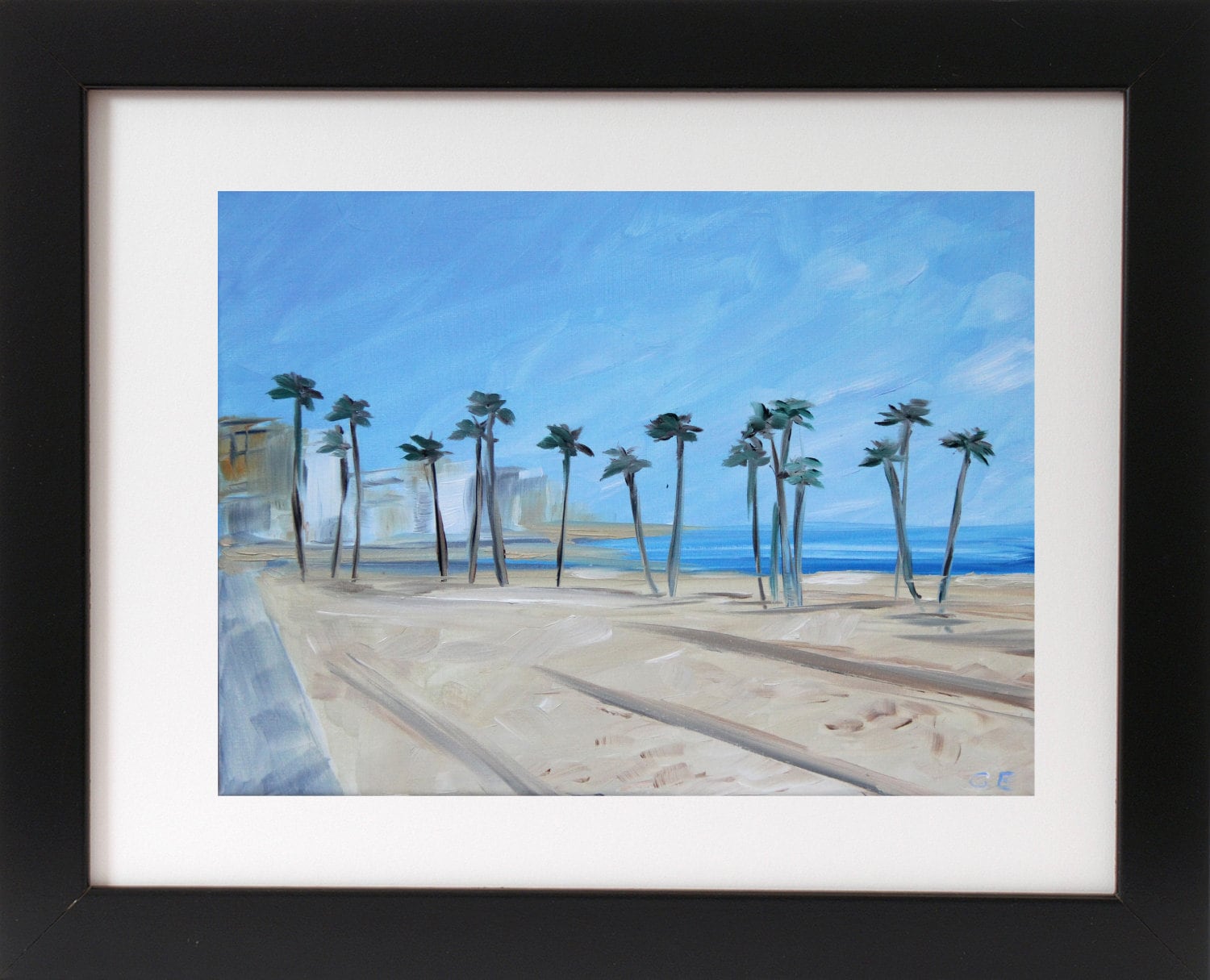 Long Beach Painting Original Art California Beach Small Canvas Etsy