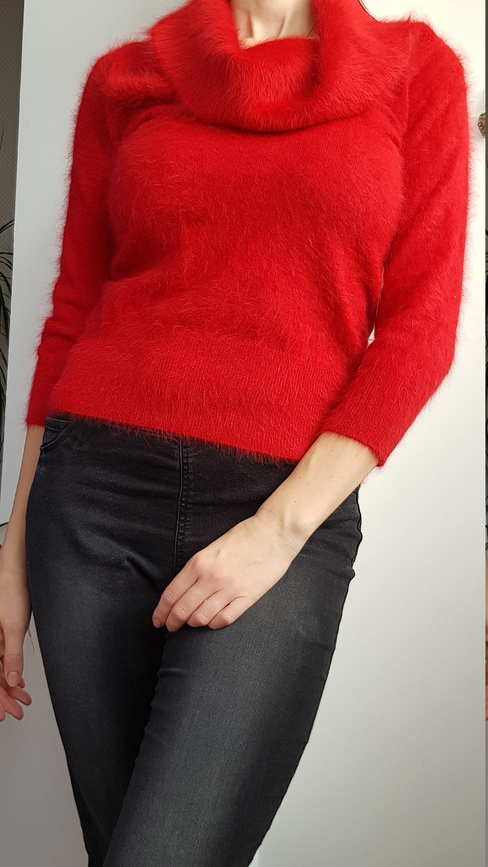 fluffy cowl neck jumper