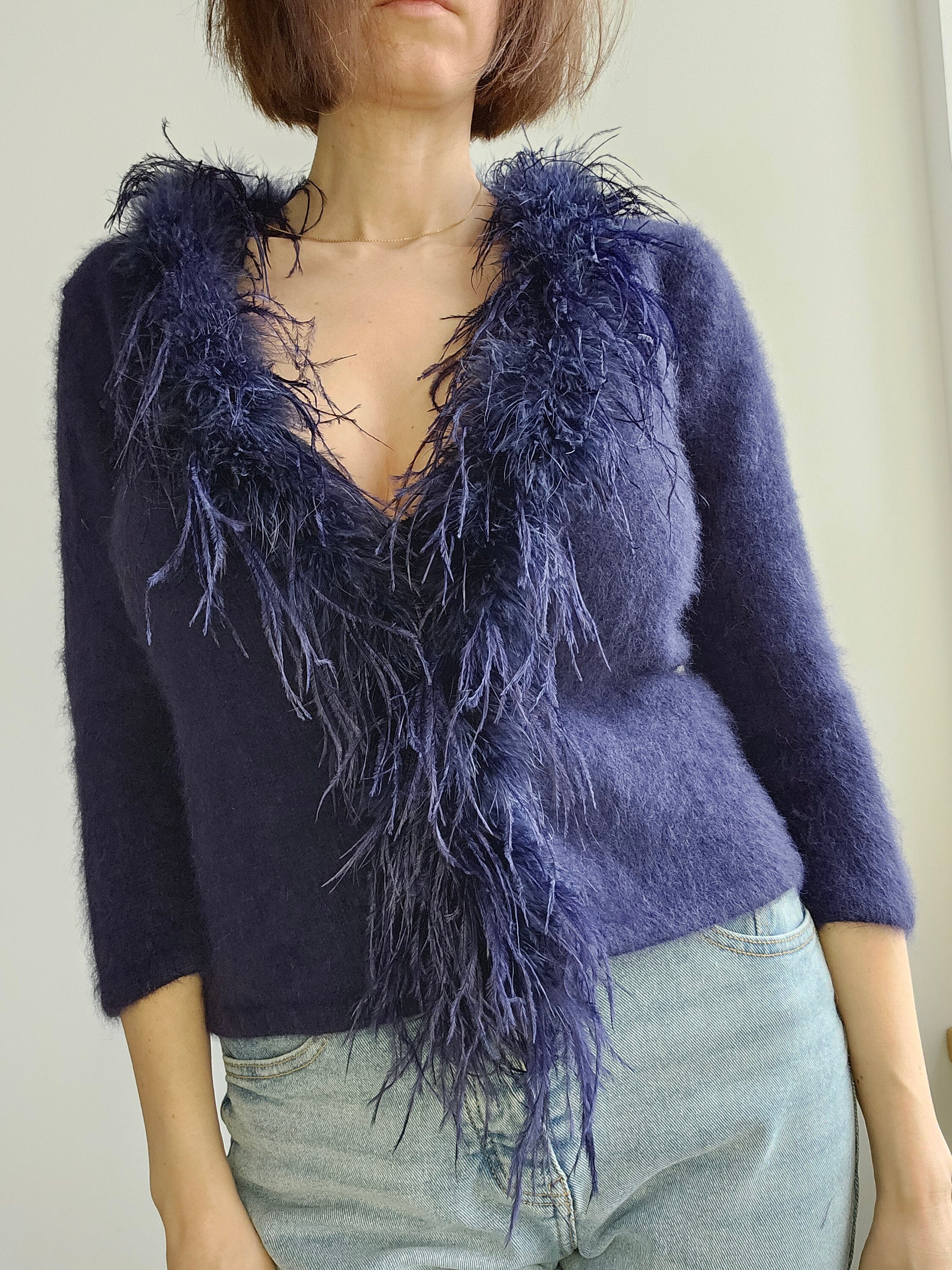 angora cropped cardigan