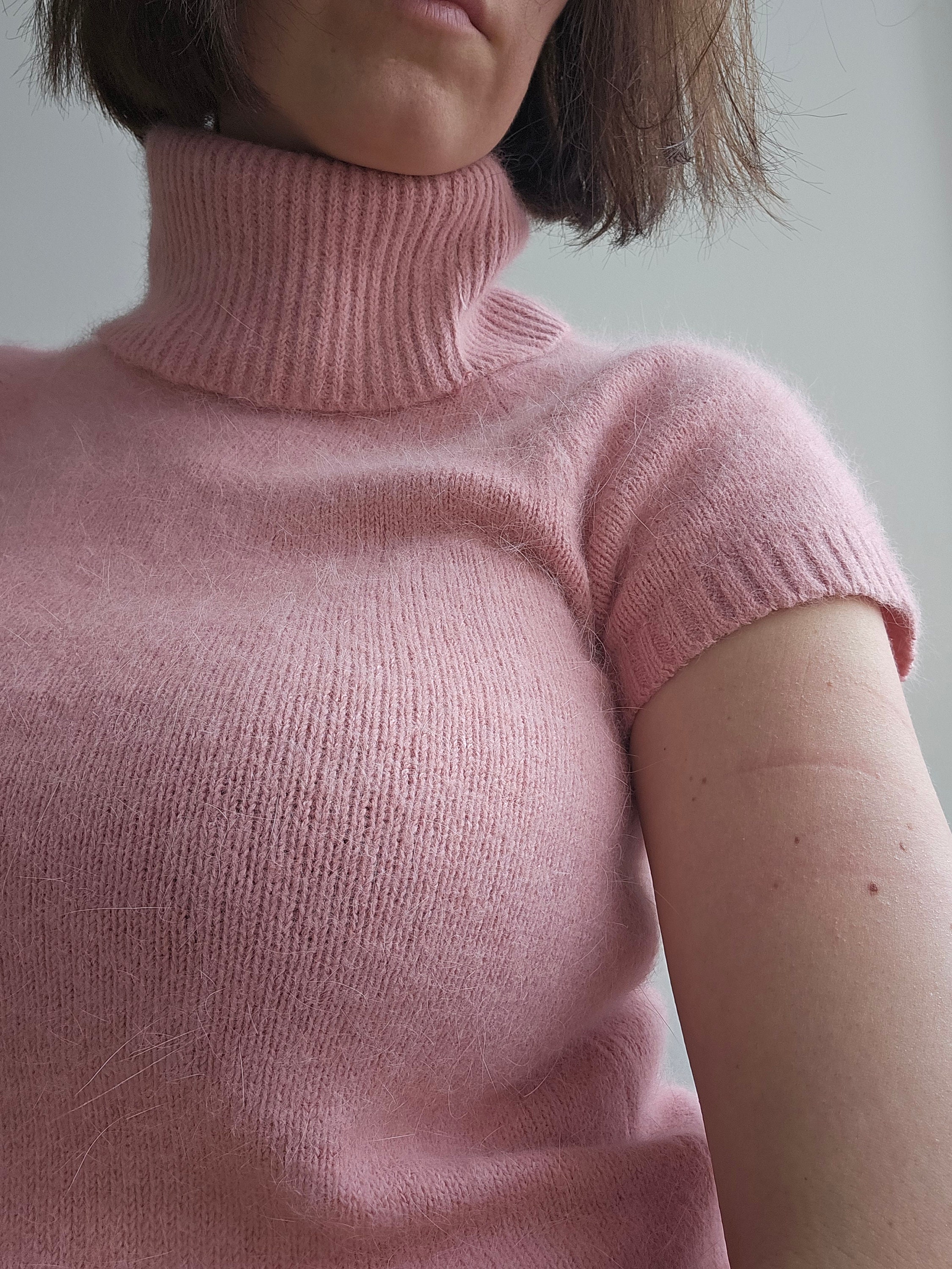 Pull Angora Vintage Années 80 - Bleu Taille XS - Occasion Très Bon état