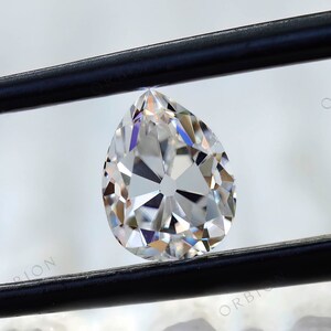 0.91 CT Pear OMC Colorless Loose Moissanite | Old Mine Cut | White Gemstone for Pendant, Earrings or Dainty Rings | Stone For Custom Jewelry