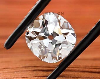 2 Ct Old Mine Cut Cushion Lab Grown Diamond, Loose Eco-Friendly Diamond