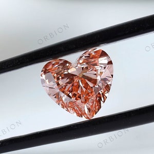 1.73 CT Heart Shape Lab Grown Diamond, Loose Diamond for Custom Ring, IGI Certified Loose Diamond, Fancy Vivid Pink CVD Diamond Gift for Her