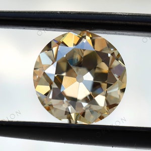 1 CT Old European Cut Light Champagne Loose Moissanite for Engagement Ring/Pendant/Earrings | OEC Color Moissanite | Old Cut Champagne Stone