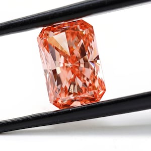 2 CT Fancy Vivid Pink Radiant Cut Lab Grown Diamond, Unique Loose Diamond For Engagement Ring, Vibrant Pink Color Diamond for Custom Ring