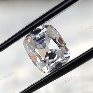 2.4 CT OMC Colorless Elongated Cushion Moissanite For Earrings | Old Cut Cushion Moissanite For Custom Engagement Ring | Handmade Jewelry