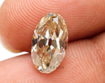 1.57 CT Elongated Old Mind Cut Light Champagne Loose Moissanite, Loose Champagne for Custom Jewelry, Old Cut Champagne for Custom Rings