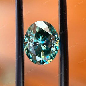 2.3 CT Oval Cut Teal Blue Colour Loose Moissanite Stone | Full Brilliance and Fire Loose Moissanite | Stone for Engagement Ring