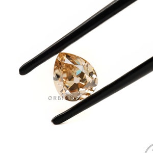 Fat Old Mine Pear Light Champagne Moissanite Für Verlobungsring | Alt Mine Cut Lose Farbe Moissanite Für Anhänger | Einzigartiger Farbstein