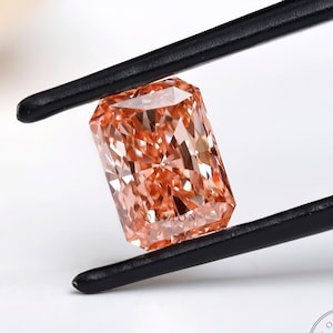 1.70 CT Fancy Pink Lab Grown Diamond, Radiant Cut Loose Pink Diamond For Anniversary Ring, Lab Created Pink Diamond for Bespoke Ring