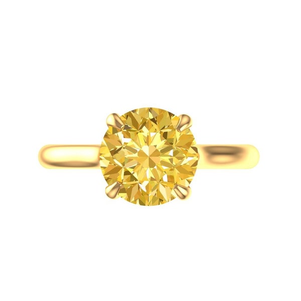 Custom Order for Anna White | 2CT Old European Cut Champagne Moissanite, 4 Claw Prongs 9K Yellow Gold Engagement Ring