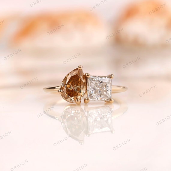 Toi Et Moi Engagement Ring, Double Stone Ring, Two Stone Toi Et Moi Engagement Ring, Double Stone Ring, Two Stone