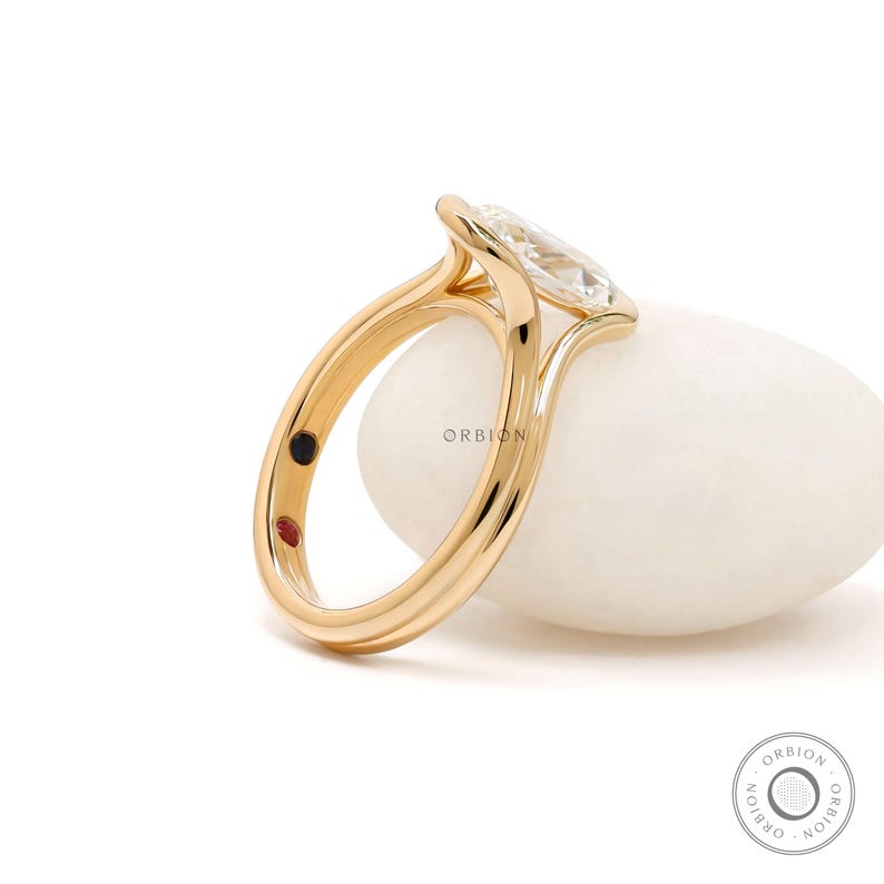 Floating Style OMC Elongated Cushion Lab Diamond Split Shank Engagement ...
