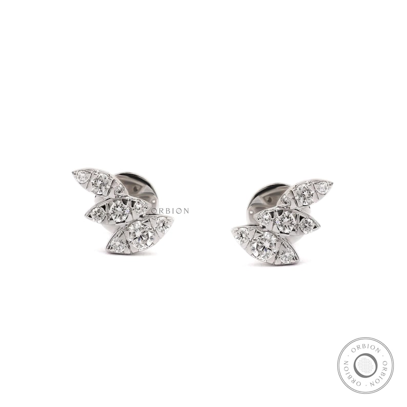 Flying Angel Cluster Stud Earrings, Diamond Stud Earrings, Lab Grown Diamond Stud Earrings, Screw Back Stud Earrings, White Gold Diamond Earrings, Leaves Shaped Diamond Earrings, Statement Earrings, Dainty  Diamond Earrings, Delicate Diamond Earrings, Marquise Shaped Earrings, CVD  Diamond Earrings, 14k White Gold Lab Diamond Earrings, 10k Yellow Gold Lab Diamond Earrings, 18k Rose Gold Lab Diamond Earrings, Screw Back Stud Earrings, Dainty Diamond Earrings, Statement Earrings, Anniversary Gift