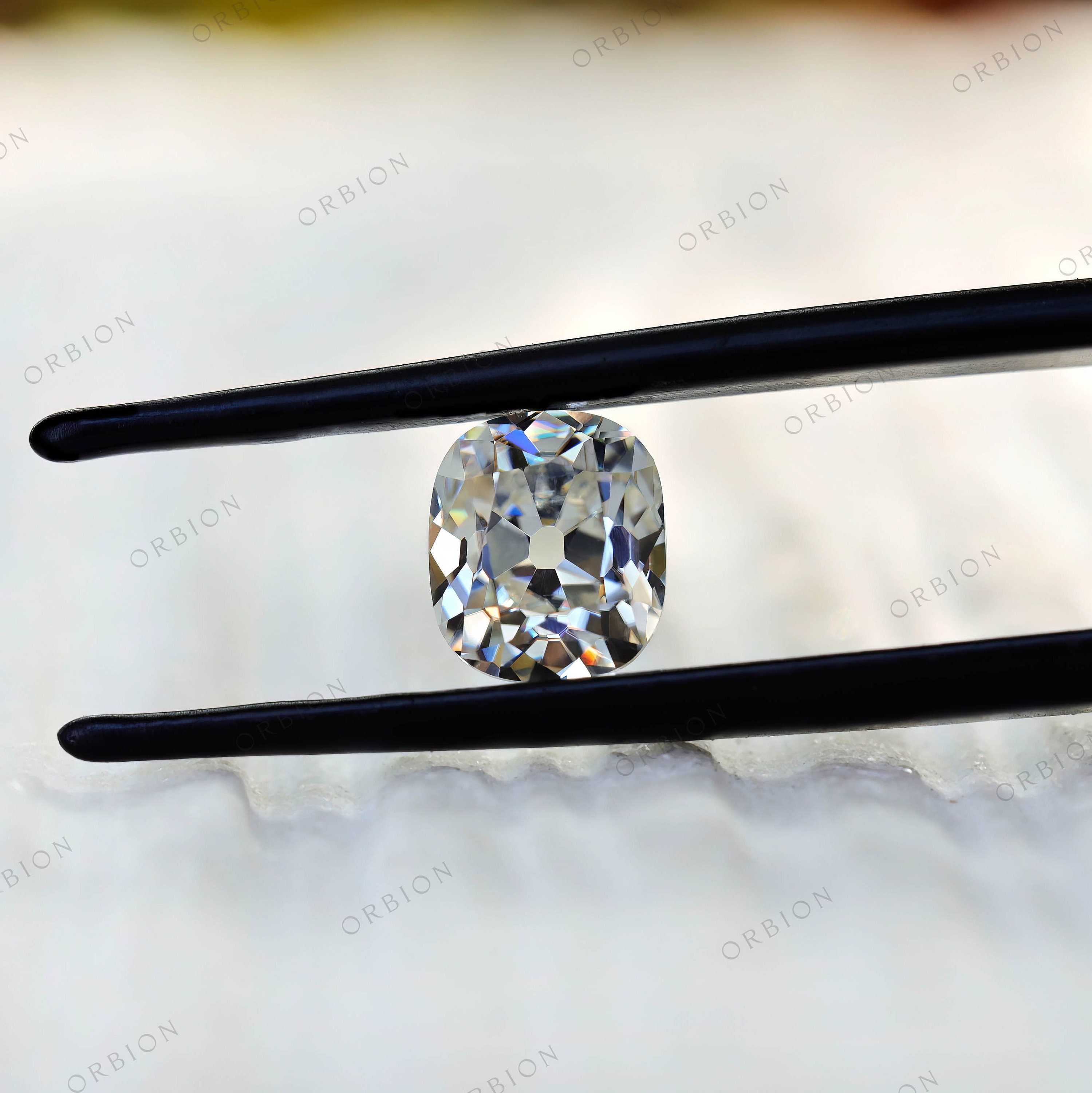 1.33 CT OMC GHI Elongated Cushion Loose Moissanite | Old Mine Cut Cushion Stone for Custom Jewelry | Off-White Moissanite For Vintage Ring
