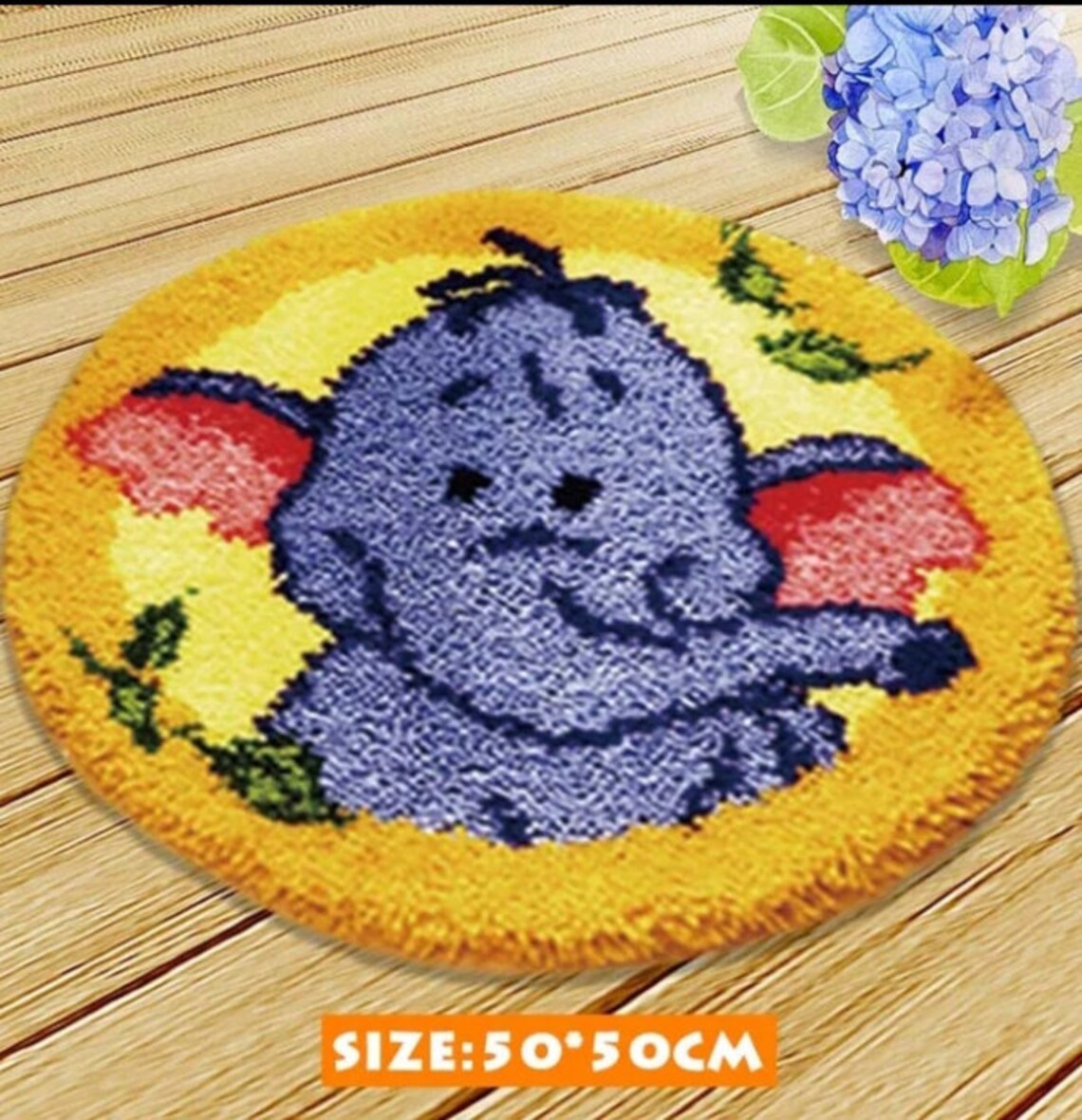 Cute Elephant Latch Hook Kit Rug Canvas Knit Cushion Etsy
