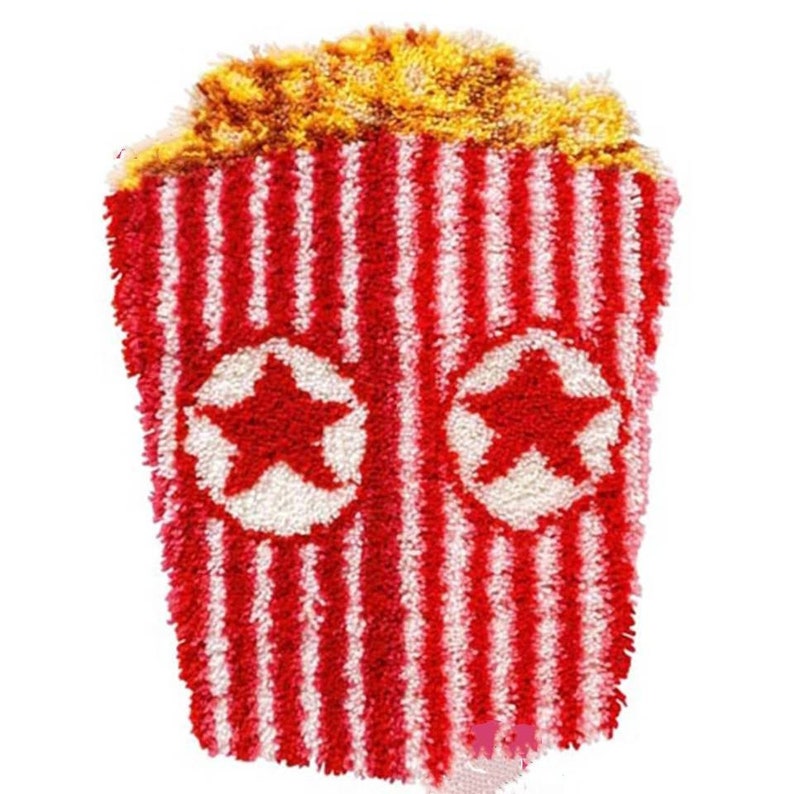 French fries Latch hook Kit Rug Canvas Knit Cushion Embroidery C