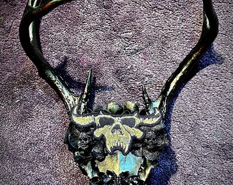 Rhinestone Deer Antler Headpiece, Punk Rock Wicca Costume