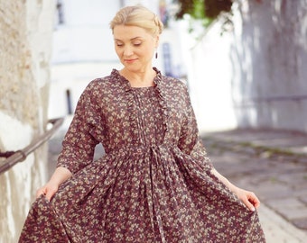 flowy oversized dress Oversized silk kaftan dress – long loose robe