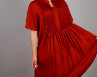 Prairie Midi Dress, Cottagecore Summer Dress, Victorian Inspired Dress, Garden Party Outfit, Tea Party Dress, Red Picnic Dress