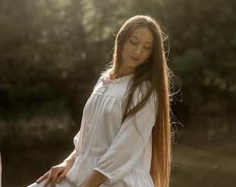 Boho simple modest wedding dress, fairy beach unique wedding dress, custom courthouse fantasy wedding gown, western bohemian reception dress