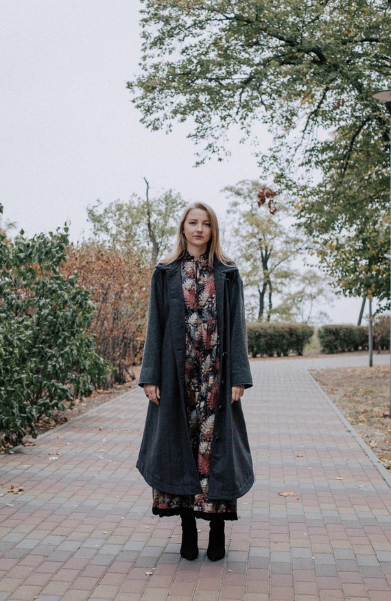 Karierter Mantel C Und A Grauer Mantel Handgefertigter Grau