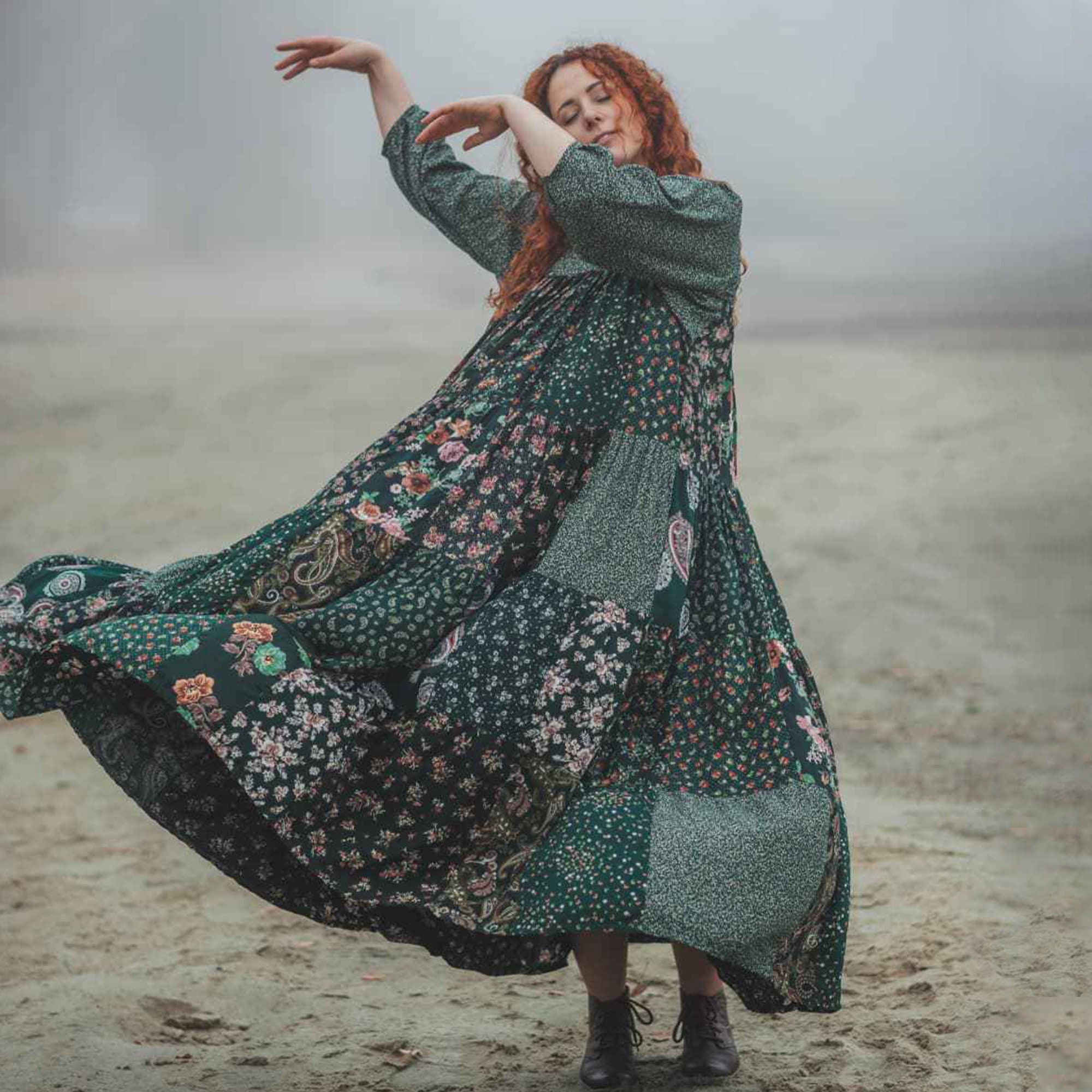 Oversized Loose Boho Dress Plus Size Dress Women Long Maxi Boho Dress  Summer Floral Beach