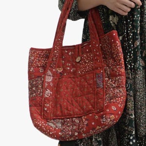 Handmade Boho Patchwork Bag, Floral Tote, Vintage Style Bag, Retro Boho Purse, Crossbody Patchwork Purse, Patchwork Shoulder Bag