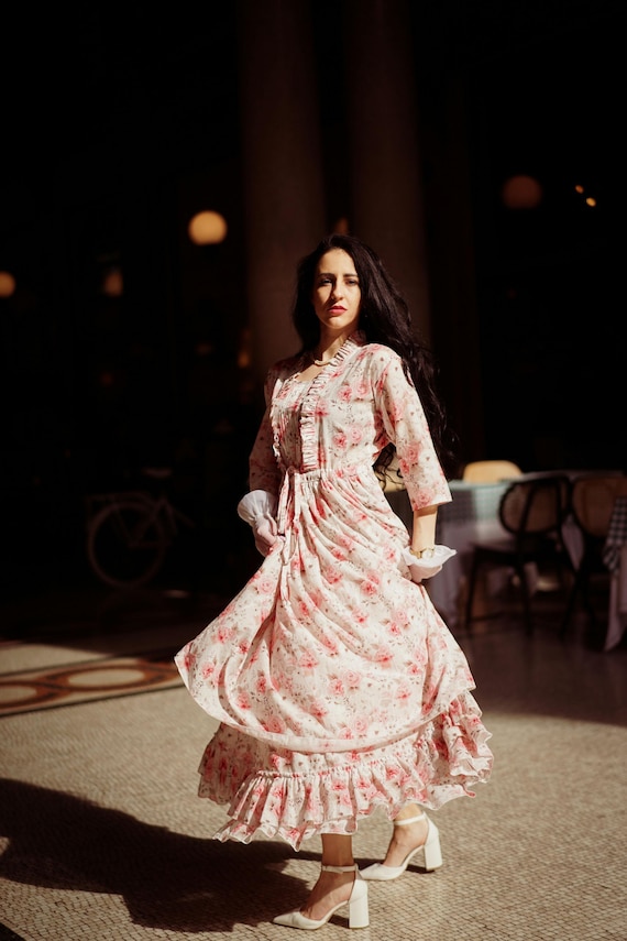 Bohemian Dress For Birthday Boho Vintage Inspired Dress, Semiformal  Bohemian Maxi Dress, Mother Nature Dress, Fairy Women Dress, Girlfriend  Birthday Gift, Thanksgiving