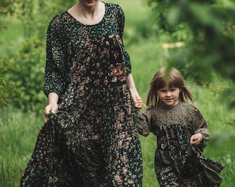 Matching Mommy and Me Dresses, Patchwork Dresses, Girls Outfit for Photoshoot