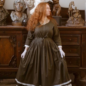 Medieval Plus Size Maxi Dress, Retro Cottage Core Dress, Victorian Gunne Sax Dress, Colonial Civil War Dress, Edwardian Dress