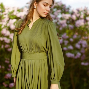 Romantic Fairycore Puff Sleeve Dress, Vintage Inspired Prom Dress, Summer Fairy Garden Dress, Garden Party Cottagecore, Fairycore Gown