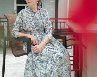 Vestido de hada floral para fiesta en el jardín, atuendo para invitada de boda, vestido cottagecore para la madre de la novia, vestido modesto para graduación, vestido bohemio