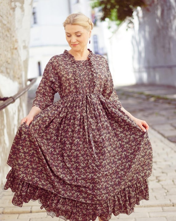 plus size flowy floral dress Women's Montana Mornings Dress, White main image 0
