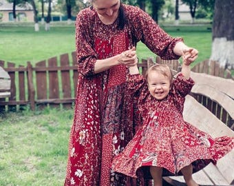 Mothers Day Outfit, Mommy and Me Dress, Boho Matching Outfit for Mama and Mini, Cottagecore Family Dresses, Mother Daughter Photoshoot Dress