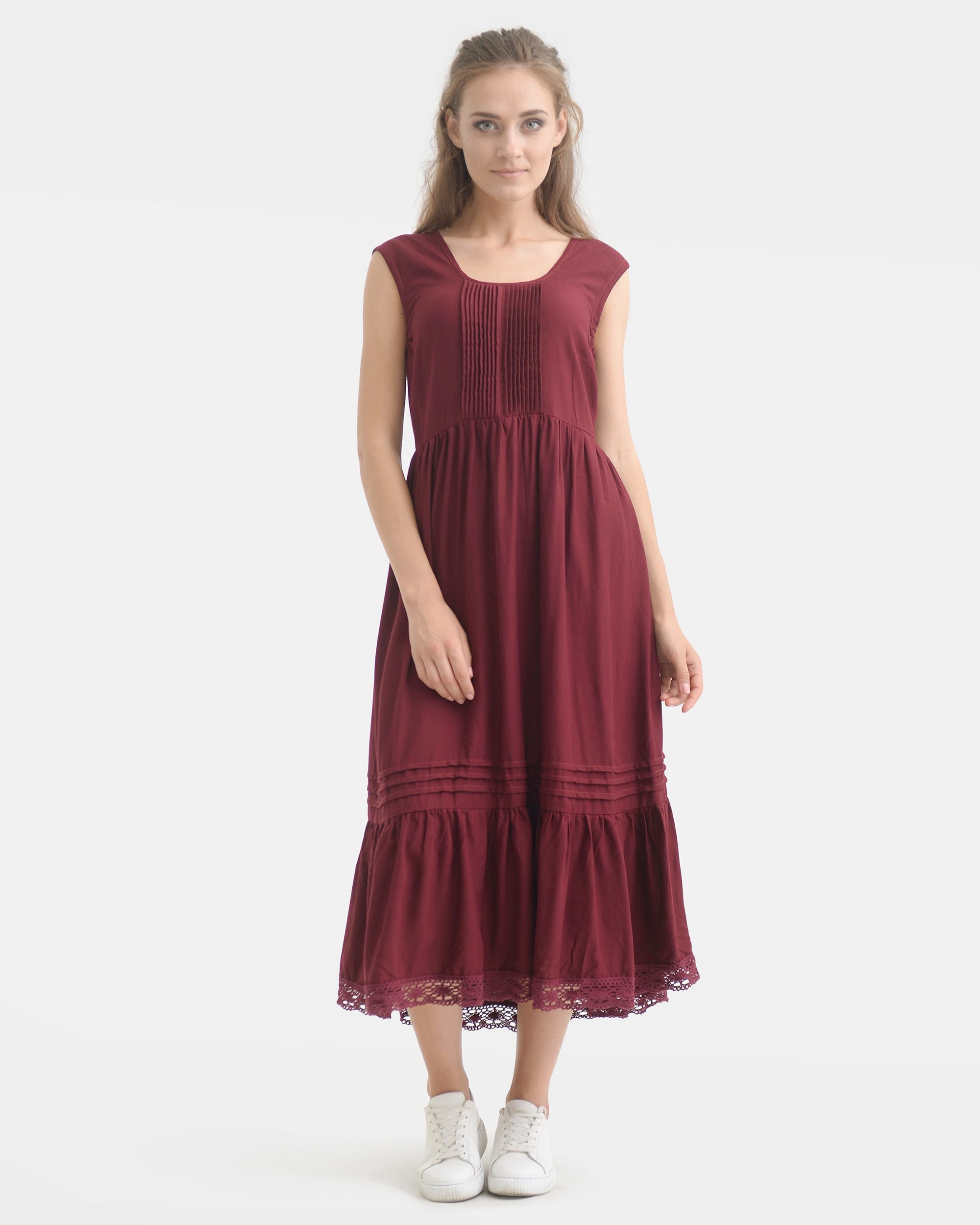 burgundy milkmaid dress Burgundy Long Bridesmaid Dresses Moest Lace Applique Formal Dress ARD1771