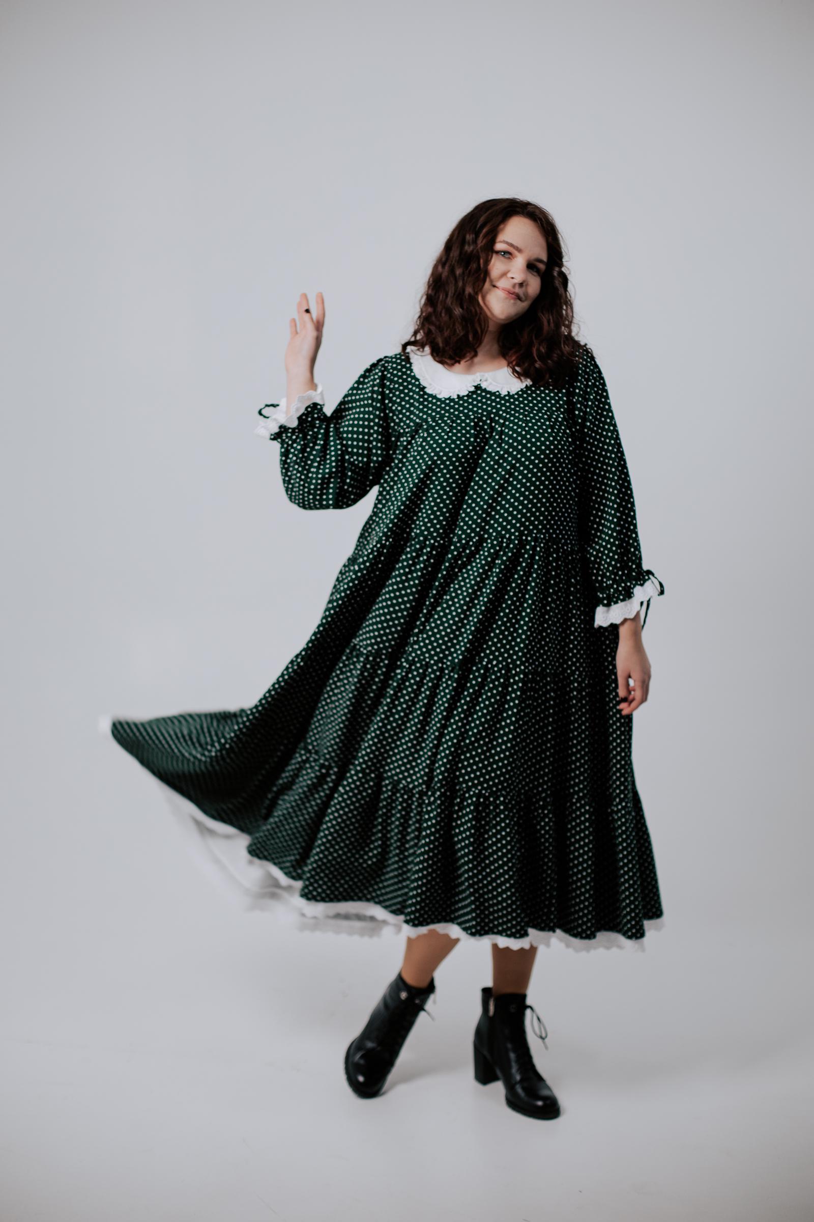 green emerald velvet dress Momyknows White Off Shoulder Olive Green Polka Dot Bodycon Boho Photoshoot Baby Shower Maternity Maxi Dress White / XL main image 0