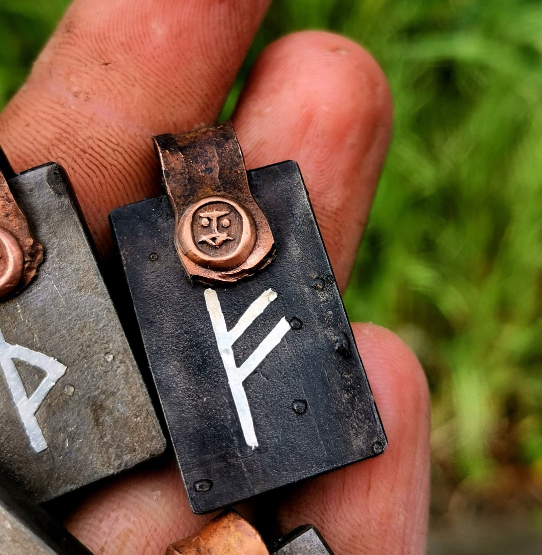 Custom Rune Pendant | Hand Forged Silver Necklace | Silver Viking ...