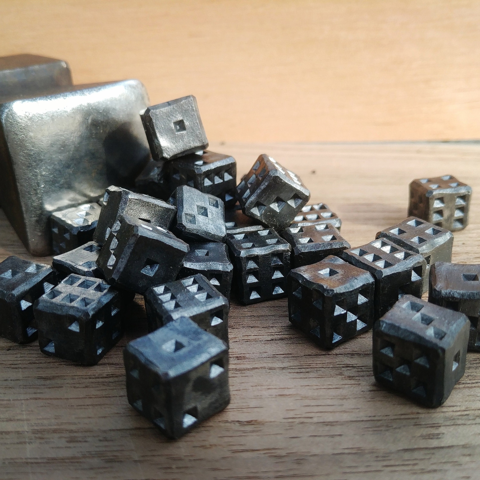 Set of Six Steel Hand Dice Unique Collectible Dice Etsy