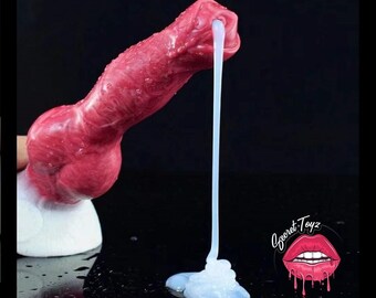 Large Ejaculating Dog Knot Dildo Silicone Anal Plug Squirting Wolf Canine Masturbator Sex Toy For Men Women Animal Squirt Dildos Huge Toys