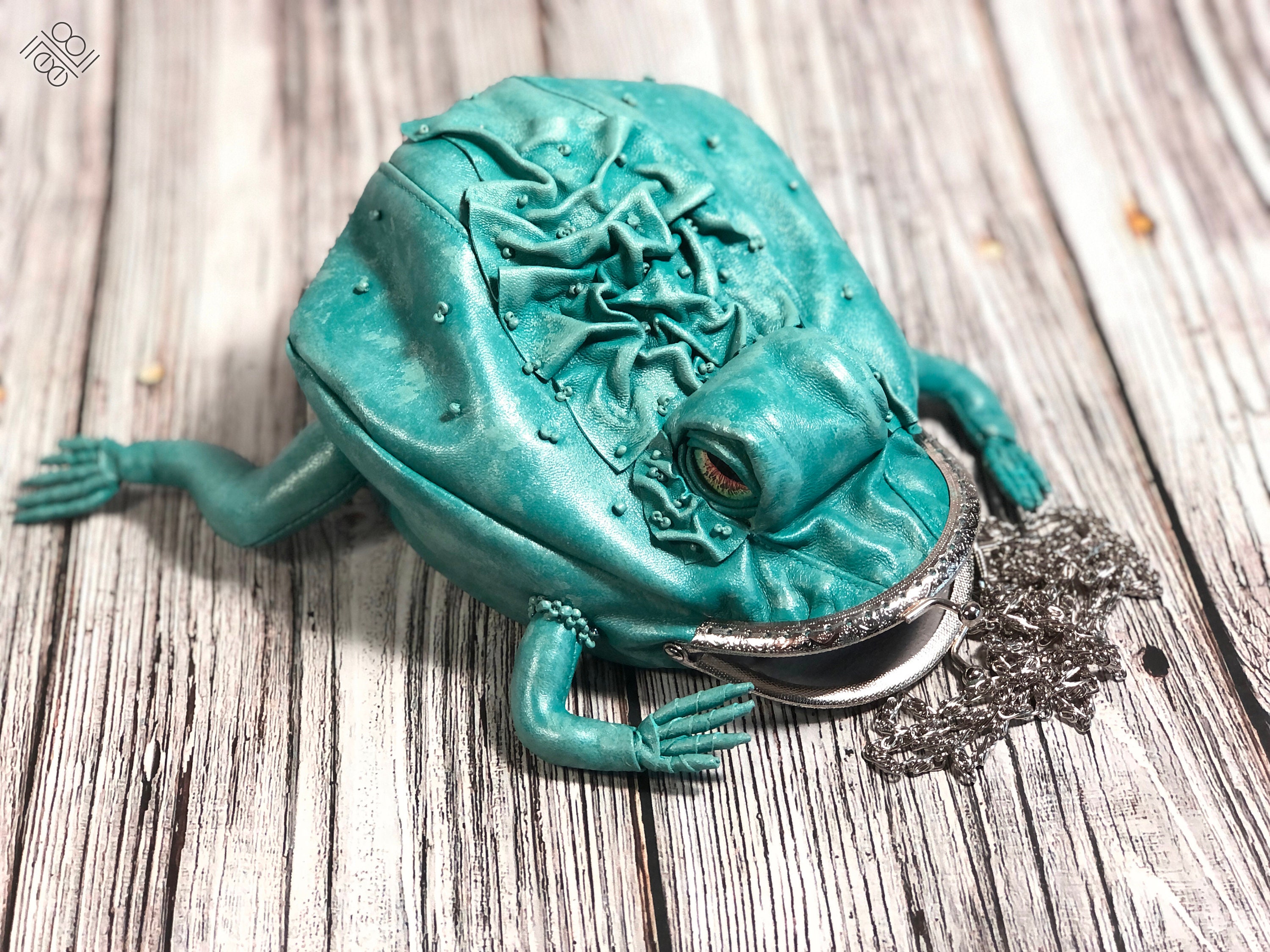 Clasp bag Frog bag Unusual gift Gift for her Leather Etsy