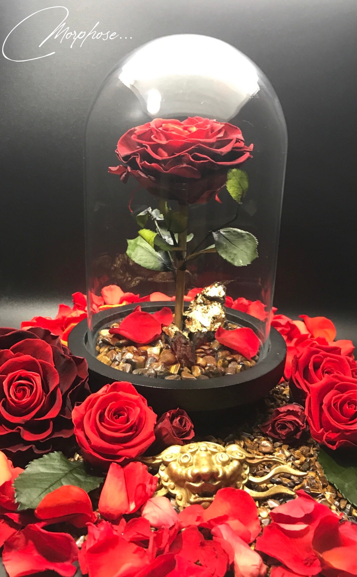 Magnifique rose éternelle rouge assemblée selon la technique - Etsy France