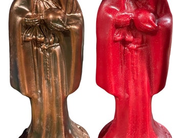 Handcrafted Santa Muerte Statue Candles - Stunning 12”+ Height with Preparatory Oil Included