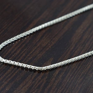 1.5MM Solid 925 Sterling Silver Italian Box Chain Necklace Made in Italy, Choose Length: 16" 18" 20" or 24" Inche