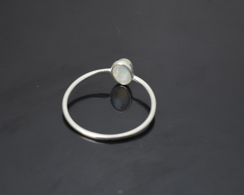 Simple Ring solitaire ring moonstone Ring engagement ring Tiny ring promise ring casual ring blue moonstone ring Rainbow Moonstone