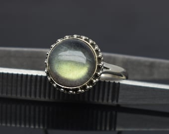 Labradorite Boho Ring, Solid 925 Sterling Silver Ring, Handmade Ring, Handcrafted Ring, Natural Labradorite Gemstone Ring, Silver Boho Ring