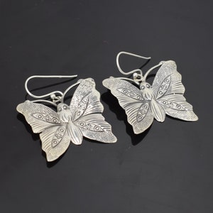 Schmetterling Boho Ohrringe, 925 Sterling Silber Ohrringe, handgefertigte Ohrringe, einfache Ohrringe, Geschenk-Ohrringe, Jahrestagsgeschenk, Versprechen Geschenk