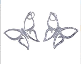 sterling Silver Butterfly Charms, Silver Charms, Animal Charms, Garden Charms,